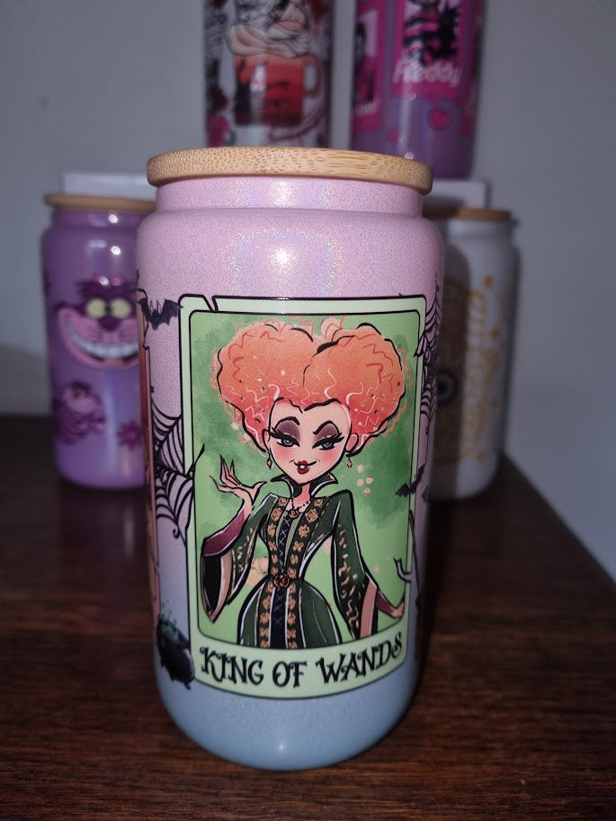 Hocus Pocus drinking glass with bamboo lid and straw