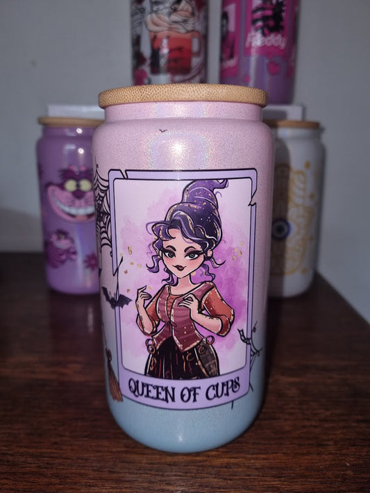 Hocus Pocus drinking glass with bamboo lid and straw