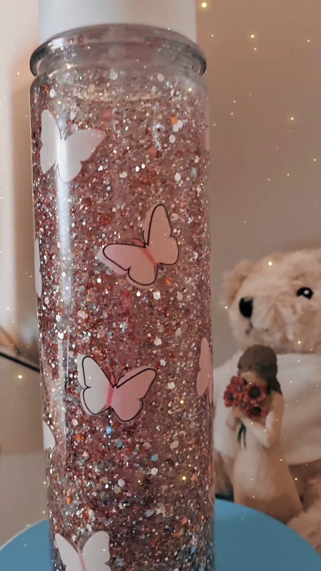 Snowglobe glitter tumbler
